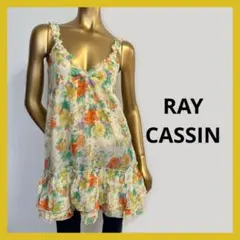 【4726】RAY CASSIN 花柄 フリルワンピース F インド製