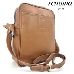 ✨美品✨オールドレノマ ショルダーバッグ クロスボディ エンボスロゴ ブラウン