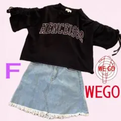 美品【WEGO】レディース　ガールズ　半袖カットソー　デニムスカートセット