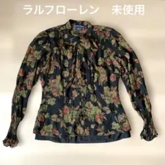 Ralph Lauren シルク花柄長袖ボウタイブラウス 3F