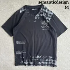 y2k⭐︎semanticdesign Vネック　Tシャツ　ブラック　Mサイズ