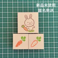 うさぎとにんじんのゴムスタンプセット
