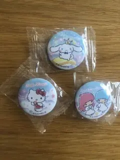 リトルツインスターズ・ハローキティ・シナモンロール　缶バッジ