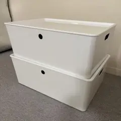 IKEA クッギス ホワイト 収納ボックス 2個　ふた付き ボックス