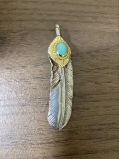 Goros ゴローズ 特大フェザー金縄ターコイズ