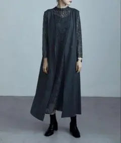 etoll. エトル レースレイヤードワンピース ロングジレ付き 結婚式