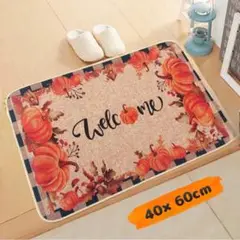 玄関マット マット ウェルカム パンプキン かぼちゃ オレンジ ハロウィン