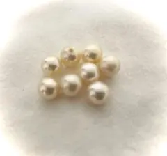 10089イエロークリームあこや真珠 8粒 大珠 約8～8.5mm ハンドメイド