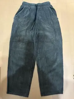コーデュロイ ワイドパンツ グレー Kロゴ