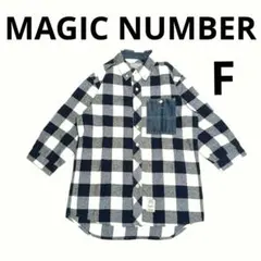 マジックナンバー ブロックチェック 5部袖 リネンコットン シャツのサムネイル