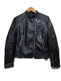 ★ ZARA BASIC PUレザー ライダースジャケット 黒