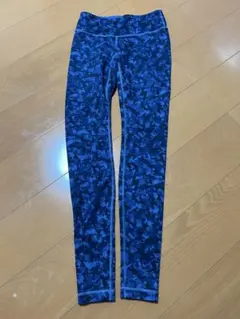 Lululemon ヨガパンツ 青系迷彩柄 サイズ4