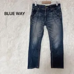 BLUE WAY デニム　ジーンズ L インディゴブルー ストレート　日本製のサムネイル