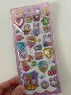 ぷくキラバルーンステッカー　ぷくキラ　フワフワらびちゃん