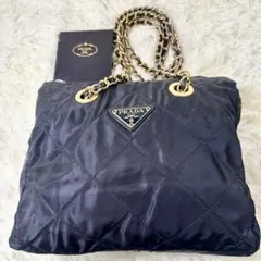 極美品　PRADA プラダキルティング　チェーンショルダーバッグ　トートバッグ