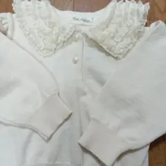 アイボリー レース襟セーター