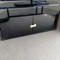 ELECOM ガラス天板 テレビ台 黒