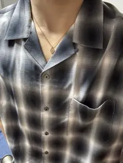 FREAKS STORE オンブレ チェックシャツ レーヨン オープンカラー