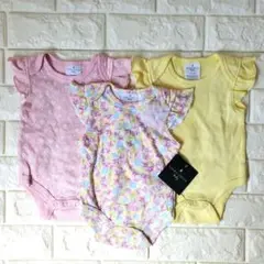 新品 LAURA ASHLEY ボディスーツ 3枚セット 0-3ヶ月 ロンパース