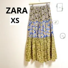 ZARA ザラ 花柄 ティアード ロングスカート デイジー柄 XSのサムネイル