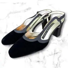 BOUTIQUE OSKAI ブラックスリングバックパンプス 22.5㎝