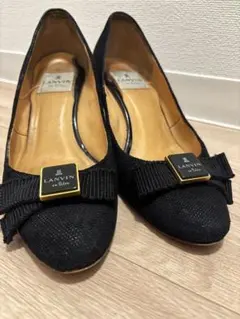 LANVIN ブラック リボン付きパンプスのサムネイル
