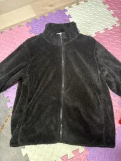 メンズ 黒 フリース モコモコジャケット Lサイズ