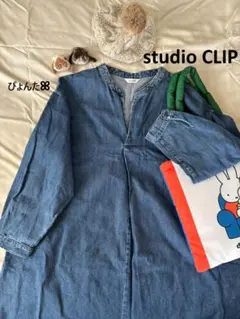 美品★デニムサックワンピース＊インディゴブルー