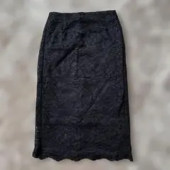 GU レースタイトスカート 黒 グレー