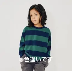 新品　and D. petit main ボーダー袖リブワイドロンT