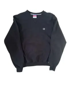 値下　USA製 Champion チャンピオン 前Vスウェット 黒 ヴィンテージ