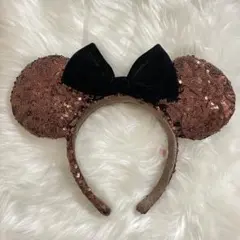 ミニー　カチューシャ ブラウン スパンコール