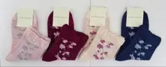 LAURA ASHLEYレディースソックス4足セット 花柄22-24cmウール混