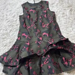 バナナリパブリック サイズ0 グリーン ピンク 総柄 レディース ワンピース