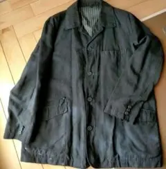 【美品】スエード調ヴィンテージ ワークジャケット カバーオール ブラック系