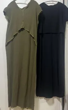 m*o様 パールズpearls 授乳ケープ一体型リブメロウワンピース　マタニティ