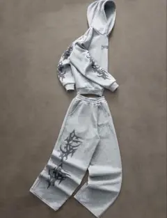 セットアップ パーカー グレー swag opium y2k ziphoodie