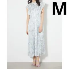 rienda フリルプリーツワンピ ベージュ系 上品見え 清楚 大人フェミ 花柄