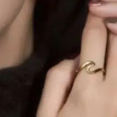 cream dot. ゴールド ステンレスリング