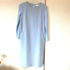 週末限定特価　美品　m's select ライトブルー 高級長袖厚手ワンピース