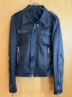 stud homme L型レザージャケット ライダース