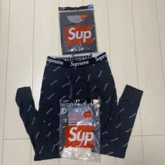 Supreme/Hanes Thermal Crew 上下セット