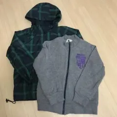 3can4onサンカンシオン　薄手ジャンパー　スウェット前開きジッパージャンパー