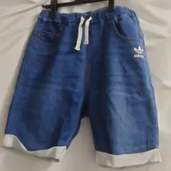 【古着・美品・海外限定】アディダス フレンチテリーデニムショーツ Lサイズ 廃盤