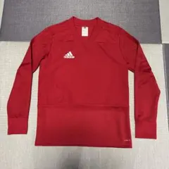 adidas 赤 長袖 Vネック Tシャツ 160