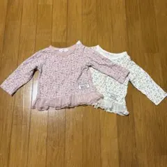 Natal 80 Alamode 花柄フリル長袖Ｔシャツ2枚セット 双子
