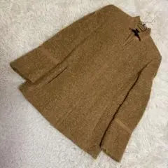 AKRIS コート ブラウン系 黄土色 US8 大人 上品 もふもふ キレイめのサムネイル
