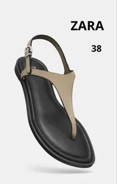 新品　zara ストラップバックルレザーサンダル