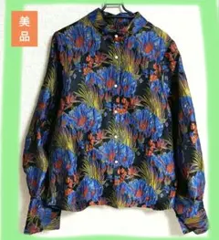 aimoha 花柄ジャガード 長袖シャツ ボリューム袖 フリーサイズのサムネイル