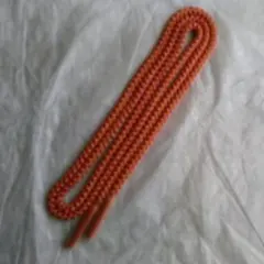 正絹　帯締め　①　オレンジ系　金糸